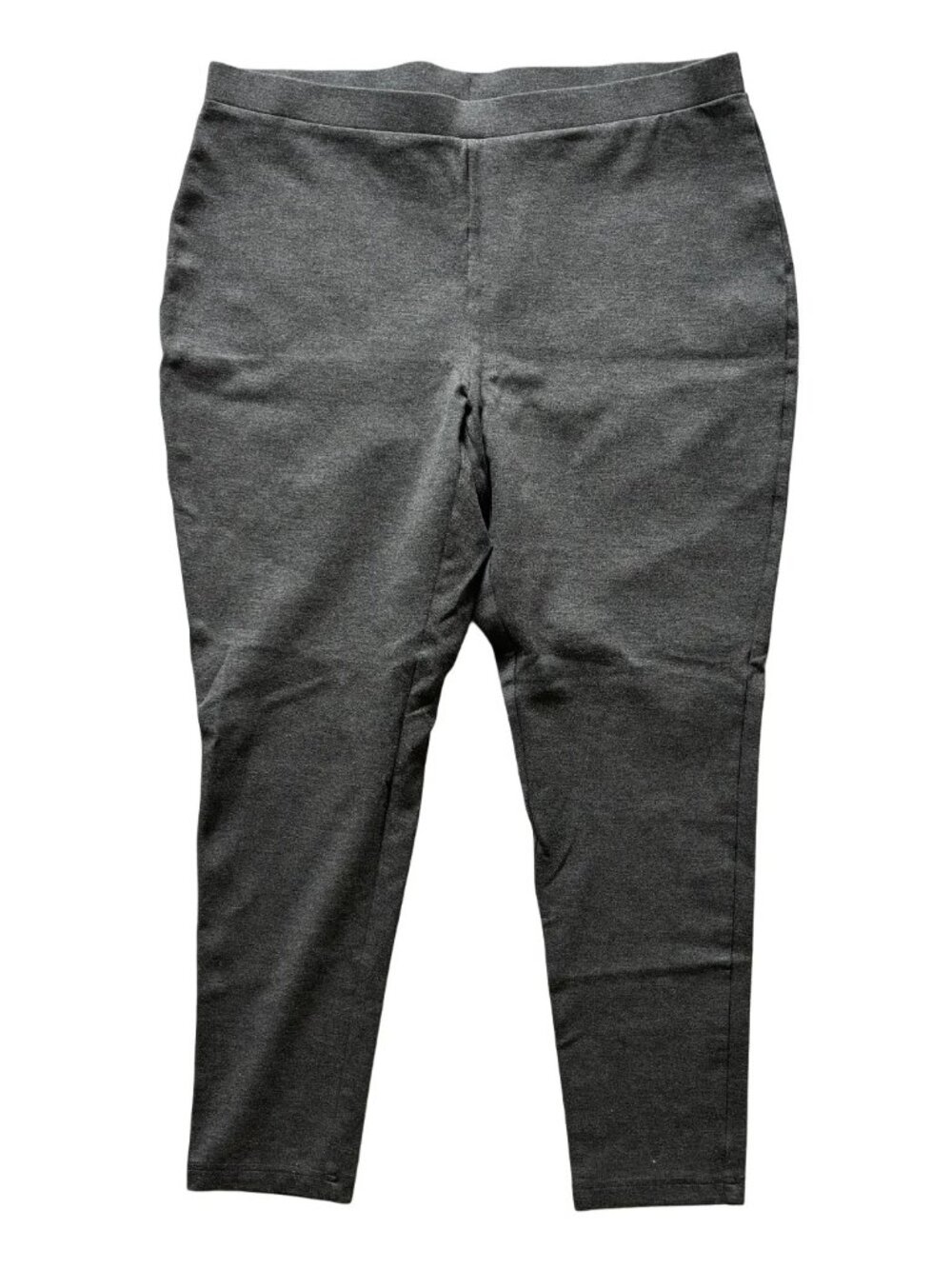 CHICO'S Slim Leg Pull On Ponte Knit Legging Pants in Heather Gray SZ 16